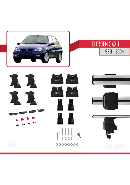 Citroen Saxo 1996-2004 Arası ile Uyumlu Ace-4 Ara Atkı Tavan Barı Gri 2 Adet indirimleri