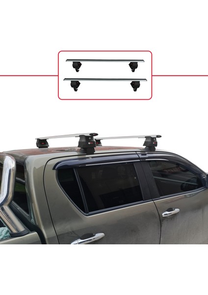 Toyota Hilux (AN130) 2015 ve Sonrası ile Uyumlu Ace-4 Ara Atkı Tavan Barı Gri 2 Adet fiyatları