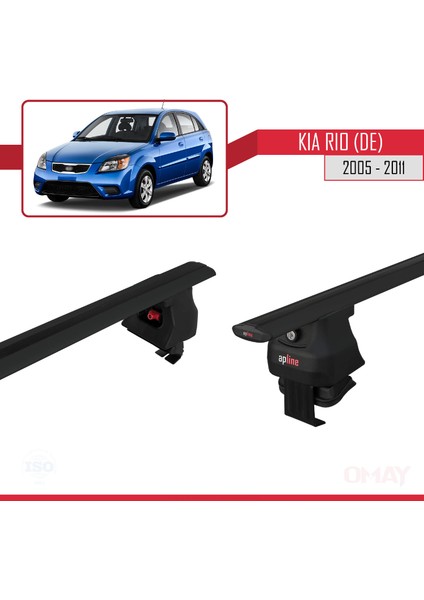 Kia Rio (De) Hatchback 2005-2011 Arası ile Uyumlu Ace-4 Ara Atkı Tavan Barı Siyah 2 Adet fırsatları
