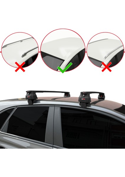 Opel / Vauxhall Crossland 2020 ve Sonrası ile Uyumlu Ace-4 Ara Atkı Tavan Barı Siyah 2 Adet fiyatları