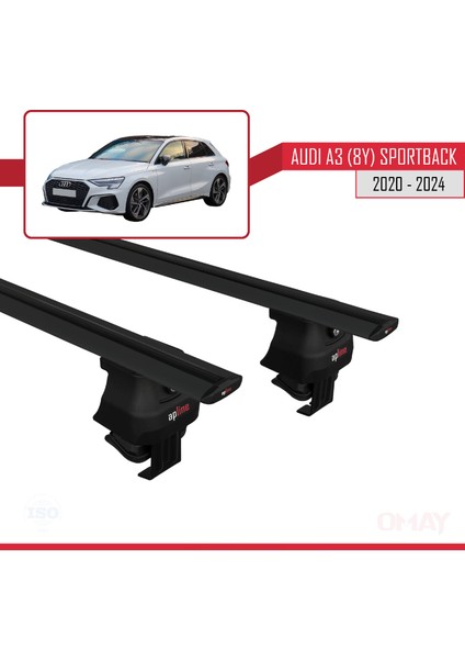 Audi A3 (8y) Sportback 2020 ve Sonrası ile Uyumlu Ace-4 Ara Atkı Tavan Barı Siyah 2 Adet modelleri