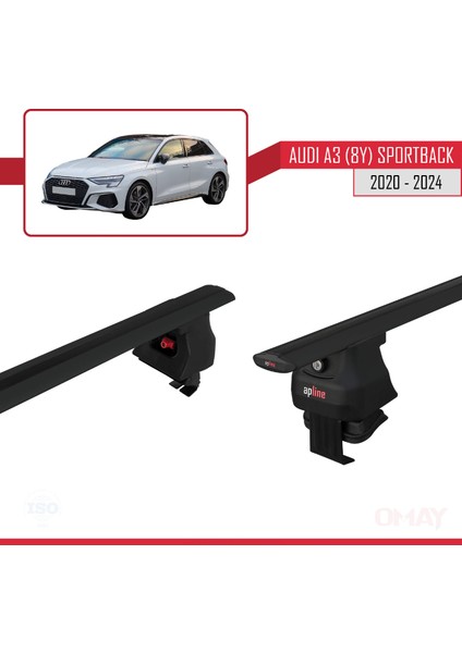 Audi A3 (8y) Sportback 2020 ve Sonrası ile Uyumlu Ace-4 Ara Atkı Tavan Barı Siyah 2 Adet fırsatları