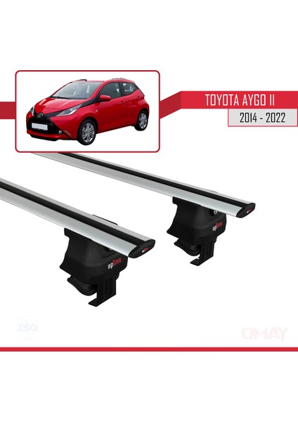 Toyota Aygo Iı 2014-2022 Arası ile Uyumlu Ace-4 Ara Atkı Tavan Barı Gri 2 Adet