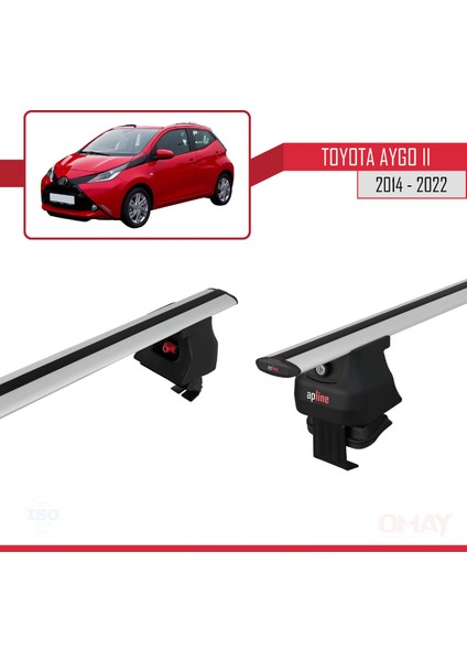 Toyota Aygo Iı 2014-2022 Arası ile Uyumlu Ace-4 Ara Atkı Tavan Barı Gri 2 Adet