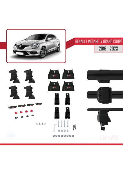 Renault Megane Iv Grand Coupé 2016-2023 Arası ile Uyumlu Ace-4 Ara Atkı Tavan Barı Siyah 2 Adet indirimleri