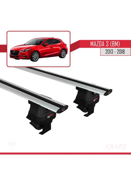 Mazda 3 / Axela (Bm) 2013-2018 Arası ile Uyumlu Ace-4 Ara Atkı Tavan Barı Gri 2 Adet modelleri