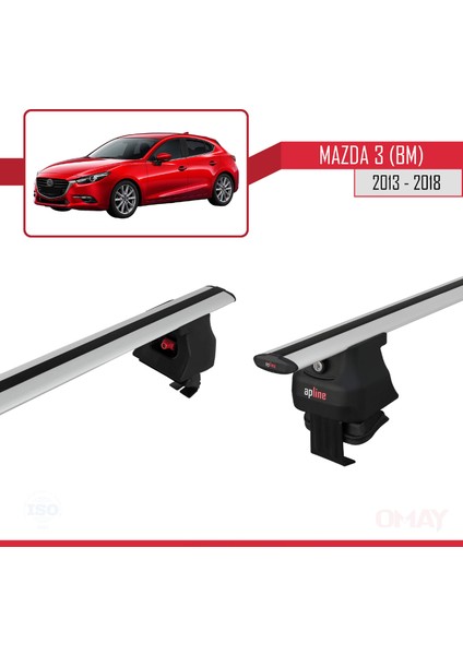 Mazda 3 / Axela (Bm) 2013-2018 Arası ile Uyumlu Ace-4 Ara Atkı Tavan Barı Gri 2 Adet fırsatları