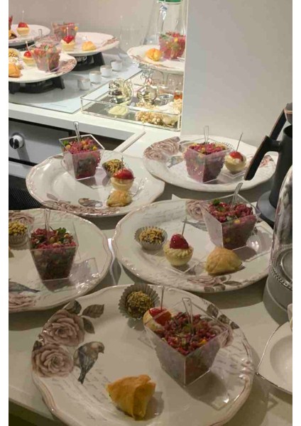 25 Adet Kapaksız Tatlı Kasesi & Meze ve Salata Kasesi & Parti Kasesi Prizma Kübik Kase 200CC