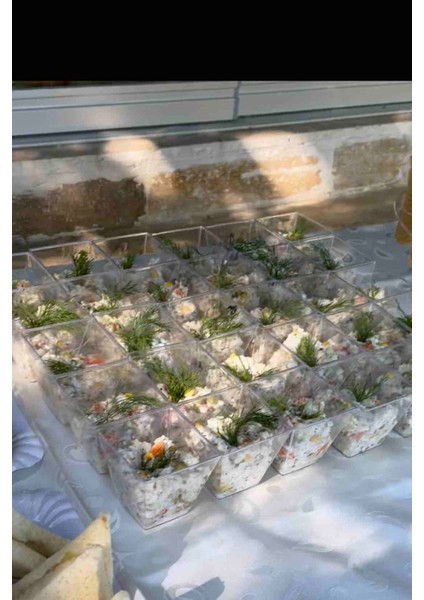 25 Adet Kapaksız Tatlı Kasesi & Meze ve Salata Kasesi & Parti Kasesi Prizma Kübik Kase 200CC
