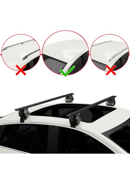 Toyota Ractis / Verso S (XP120) 2010-2017 Arası ile Uyumlu Ace-4 Ara Atkı Tavan Barı Siyah 2 Adet fiyatları