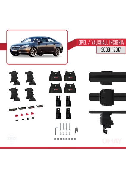Opel / Vauxhall Insignia 2009-2017 Arası ile Uyumlu Ace-4 Ara Atkı Tavan Barı Siyah 2 Adet indirimleri