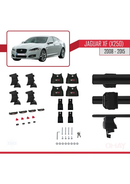 Jaguar Xf (X250) 2008-2015 Arası ile Uyumlu Ace-4 Ara Atkı Tavan Barı Siyah 2 Adet indirimleri