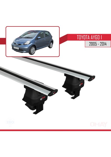 Toyota Aygo I 2005-2014 Arası ile Uyumlu Ace-4 Ara Atkı Tavan Barı Gri 2 Adet