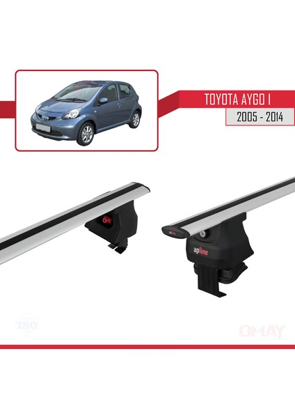 Toyota Aygo I 2005-2014 Arası ile Uyumlu Ace-4 Ara Atkı Tavan Barı Gri 2 Adet