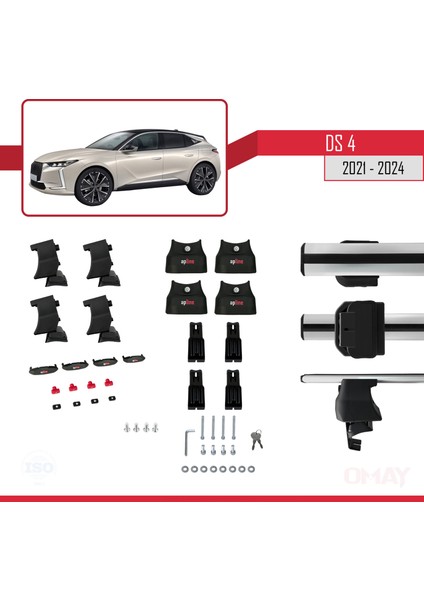 Ds 4 (Mk2) 2021 ve Sonrası ile Uyumlu Ace-4 Ara Atkı Tavan Barı Gri 2 Adet indirimleri