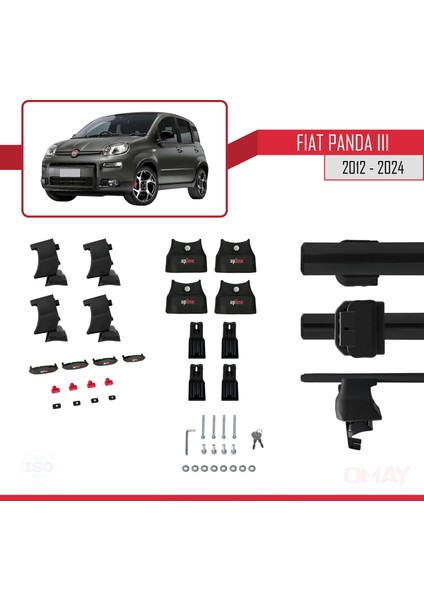Fiat Panda Iıı (319) 2012 ve Sonrası ile Uyumlu Ace-4 Ara Atkı Tavan Barı Siyah 2 Adet indirimleri