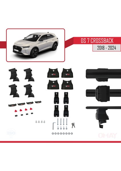 Ds Automobiles Ds 7 Crossback 2017 ve Sonrası ile Uyumlu Ace-4 Ara Atkı Tavan Barı Siyah 2 Adet indirimleri