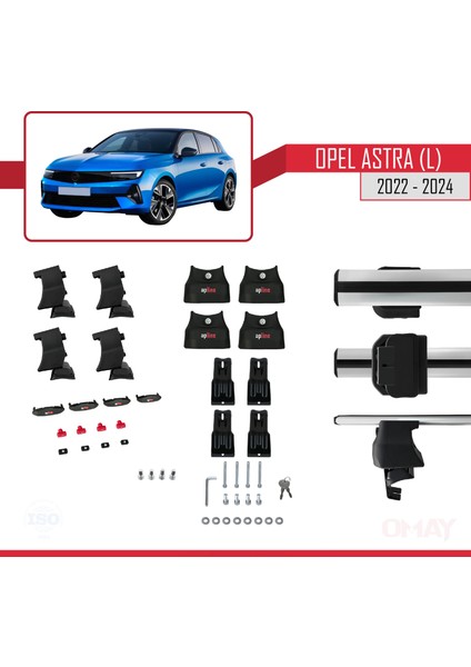 Opel Astra L (C02) 2022 ve Sonrası ile Uyumlu Ace-4 Ara Atkı Tavan Barı Gri 2 Adet indirimleri