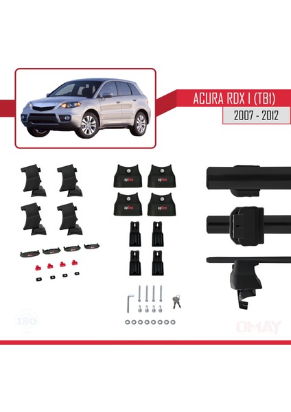Acura Rdx I (Tb1/2) 2007-2012 Arası ile Uyumlu Ace-4 Ara Atkı Tavan Barı Siyah 2 Adet indirimleri
