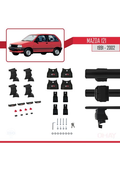 Mazda 121 1991-2002 Arası ile Uyumlu Ace-4 Ara Atkı Tavan Barı Siyah 2 Adet indirimleri