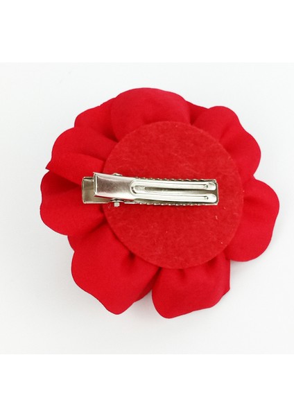 Woody Cord Kırmızı Saten Gül Toka Klasik ve Romantik