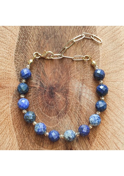 Lapis Lazuli Doğal Taş Zincir Bileklik
