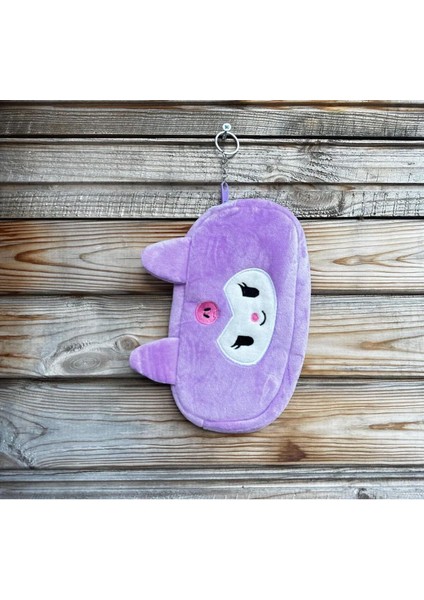 Sanrio Kuromi Mor Peluş Ithal Makyaj Çantası ve Kalemlik