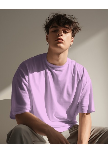 Unisex Pamuklu Likralı Bisiklet Yaka Relaxed Fit Basic Tişört Düz