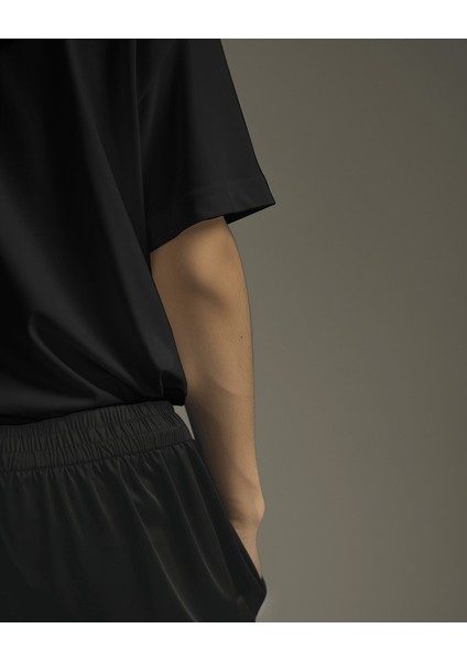 Unisex Pamuklu Likralı Bisiklet Yaka Relaxed Fit Basic Tişört Düz