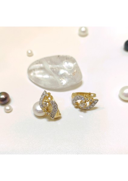 15MM Taşlı Küpe 14 Ayar Altın Hd Videolu