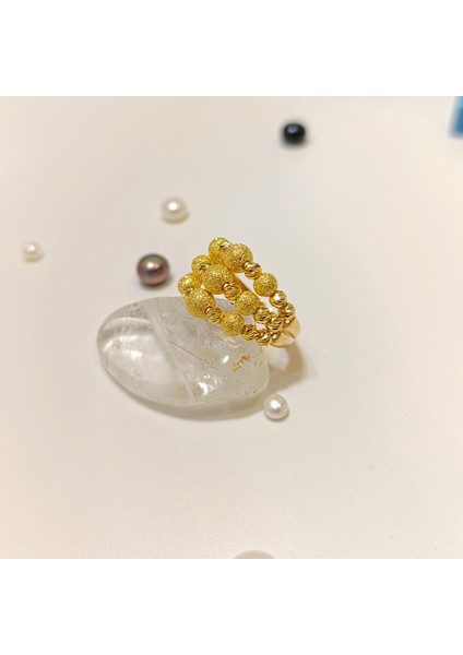 3 Sıralı Dorika Toplu Yüzük 22 Ayar Altın