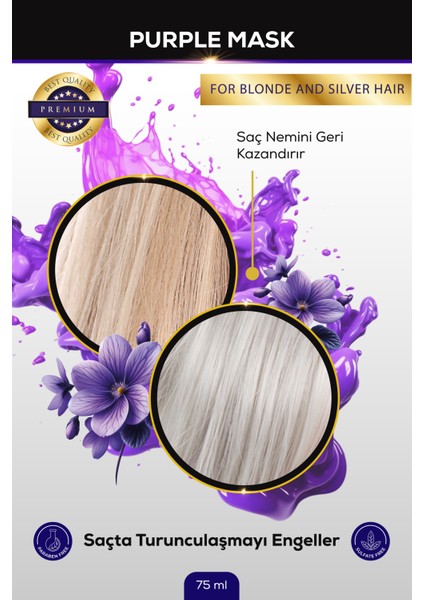 Ocean Sarı, Gümüş ve Platin Saçlar Için Mor Maske 75ML Vegan, Renk Koruyucu, Turunculaştırma Karşıtı indirimleri