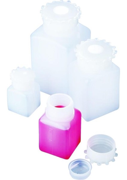 Hdpe Şişe, Kare, Taksimatlı, Contalı Kapak, 100 ml