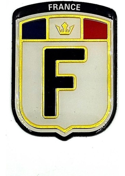 Etiketçilerin Vazgeçilmezi Arma Mini Aksesuar F (France) Fransa 3D Görünüm Sticker