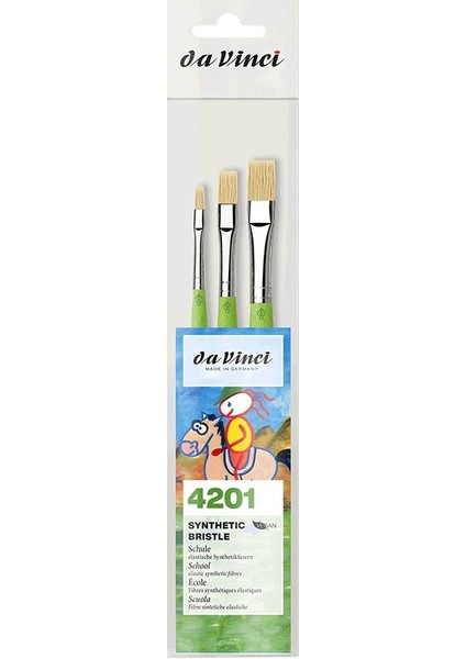 Fit Synthetic Hobi ve Okul Sulu Boya 3'lü Fırça Seti Seri 4201