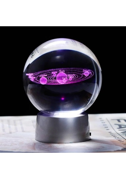 Kişiye Özel Güneş Sistemi Işıklı Cam Küre modelleri
