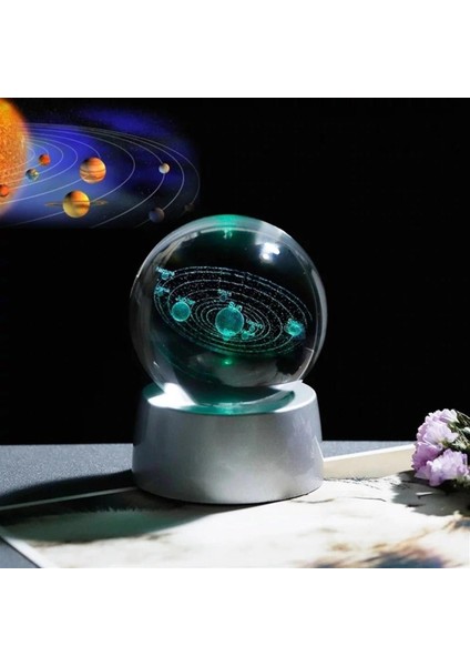 Kişiye Özel Güneş Sistemi Işıklı Cam Küre fırsatları