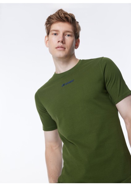 Bisiklet Yaka Yeşil Erkek T-Shirt K4124DW_ODOM Establıshed