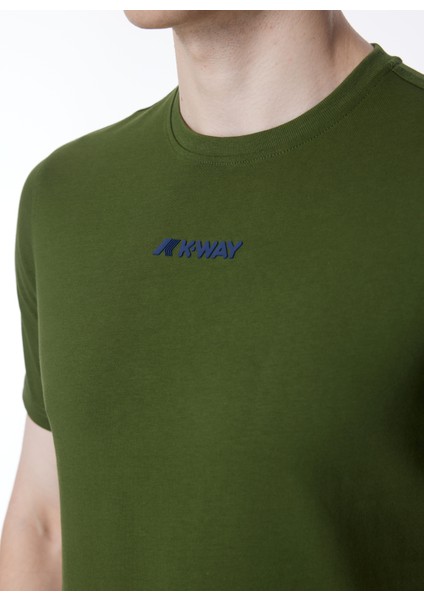 Bisiklet Yaka Yeşil Erkek T-Shirt K4124DW_ODOM Establıshed
