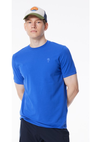 Bisiklet Yaka Mavi Erkek T-Shirt 755055542221 fiyatları