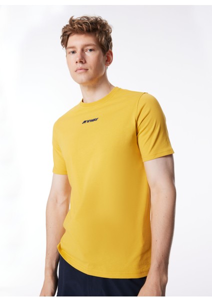Bisiklet Yaka Sarı Erkek T-Shirt K4124DW_ODOM Establıshed
