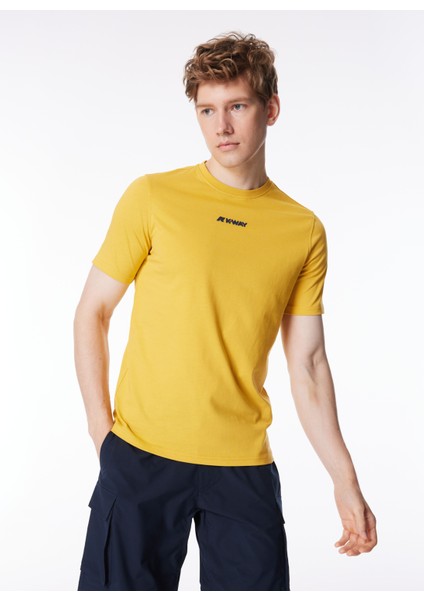 Bisiklet Yaka Sarı Erkek T-Shirt K4124DW_ODOM Establıshed