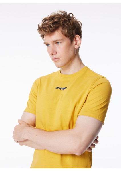 Bisiklet Yaka Sarı Erkek T-Shirt K4124DW_ODOM Establıshed