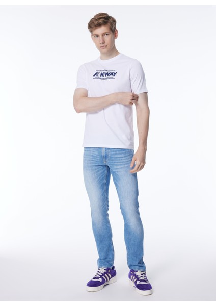 Bisiklet Yaka Beyaz Erkek T-Shirt K4125DW_ODOM Typo fiyatları