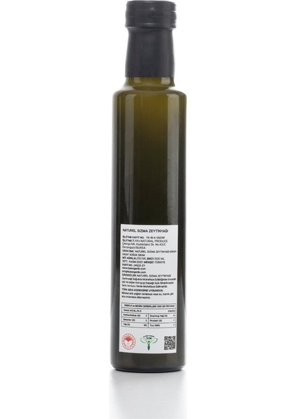 İlya Organik Soğuk Sıkım Zeytinyağı 250 Ml.