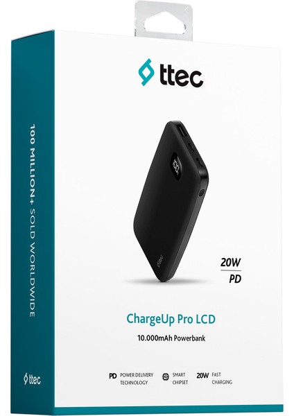 Chargeup Pro LCD 10.000MAH Pd 20W Taşınabilir Hızlı Şarj Aleti / Powerbank