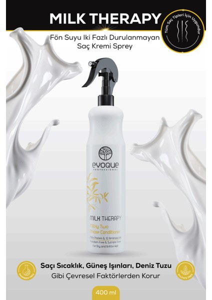 Evoquemilk Therapy Fön Suyu Iki Fazlı Durulanmayan Saç Spreyi/Detangler 400ml fiyatları