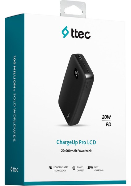 Chargeup Pro LCD 20.000MAH Pd 20W Taşınabilir Hızlı Şarj Aleti / Powerbank