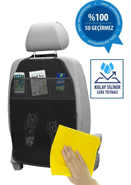 Peugeot Boxer 2007 2008 2009 2010 2011 2012 2013 Ön Uyumlu Araba Koltuk Arkası Koruyucu 2'li Organizer - Su Geçirmez Oto Koltuk Koruyucu