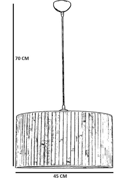 Bambu 02 Abajurlu Tekli Sarkıt Avize